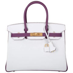 Hermes Birkin 30 Anemone Purple Togo Gold Hardware Exotic Beauty at 1stDibs