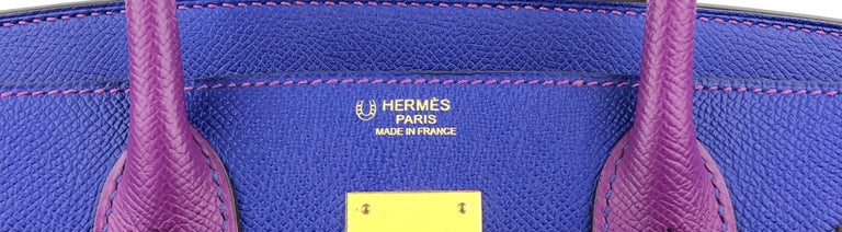 Hermes Birkin Bag HSS 2 Tone Anemone Blue Electric Brush Gold at 1stDibs
