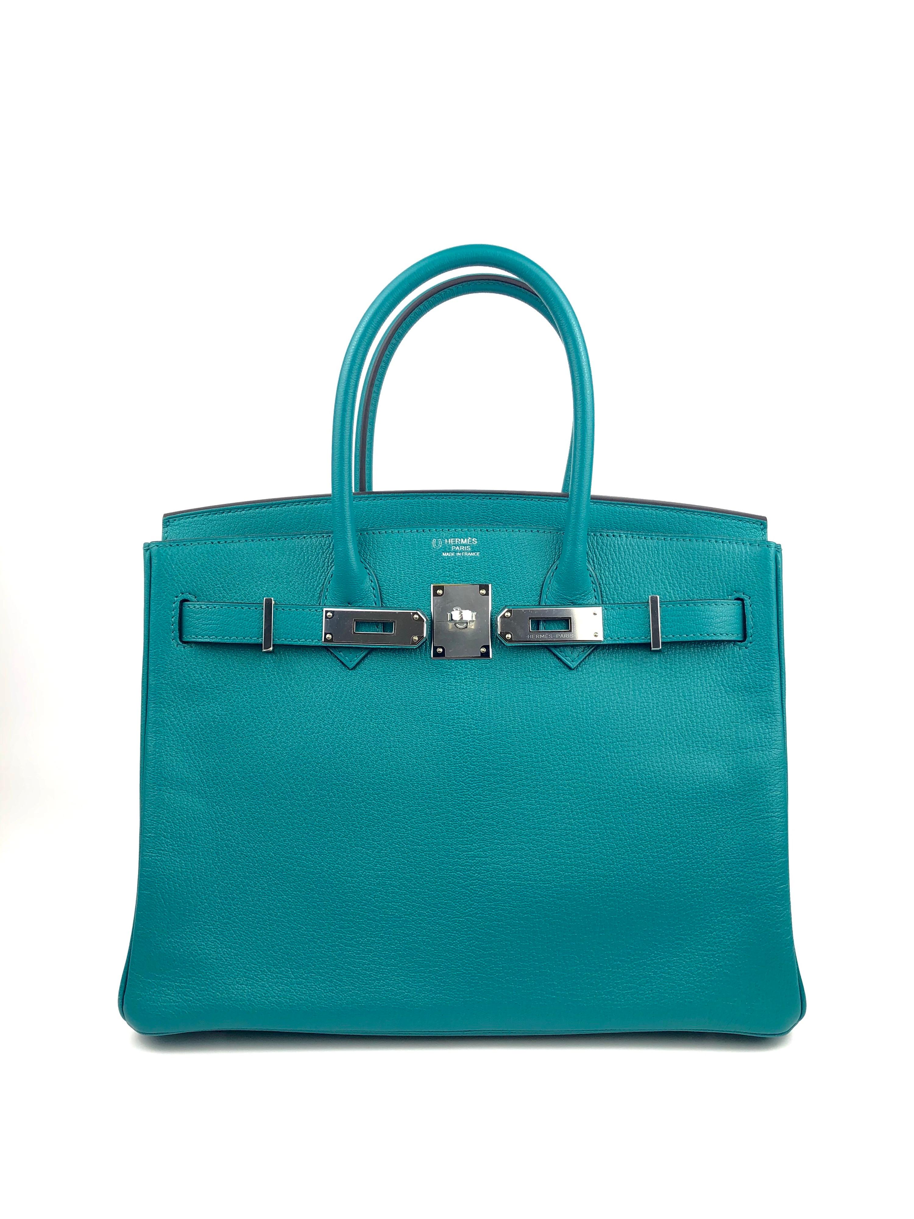 Hermes Birkin 30 HSS Special Order Blue Paon Chèvre Mysore Palladium Hwr 2018 In New Condition In Miami, FL