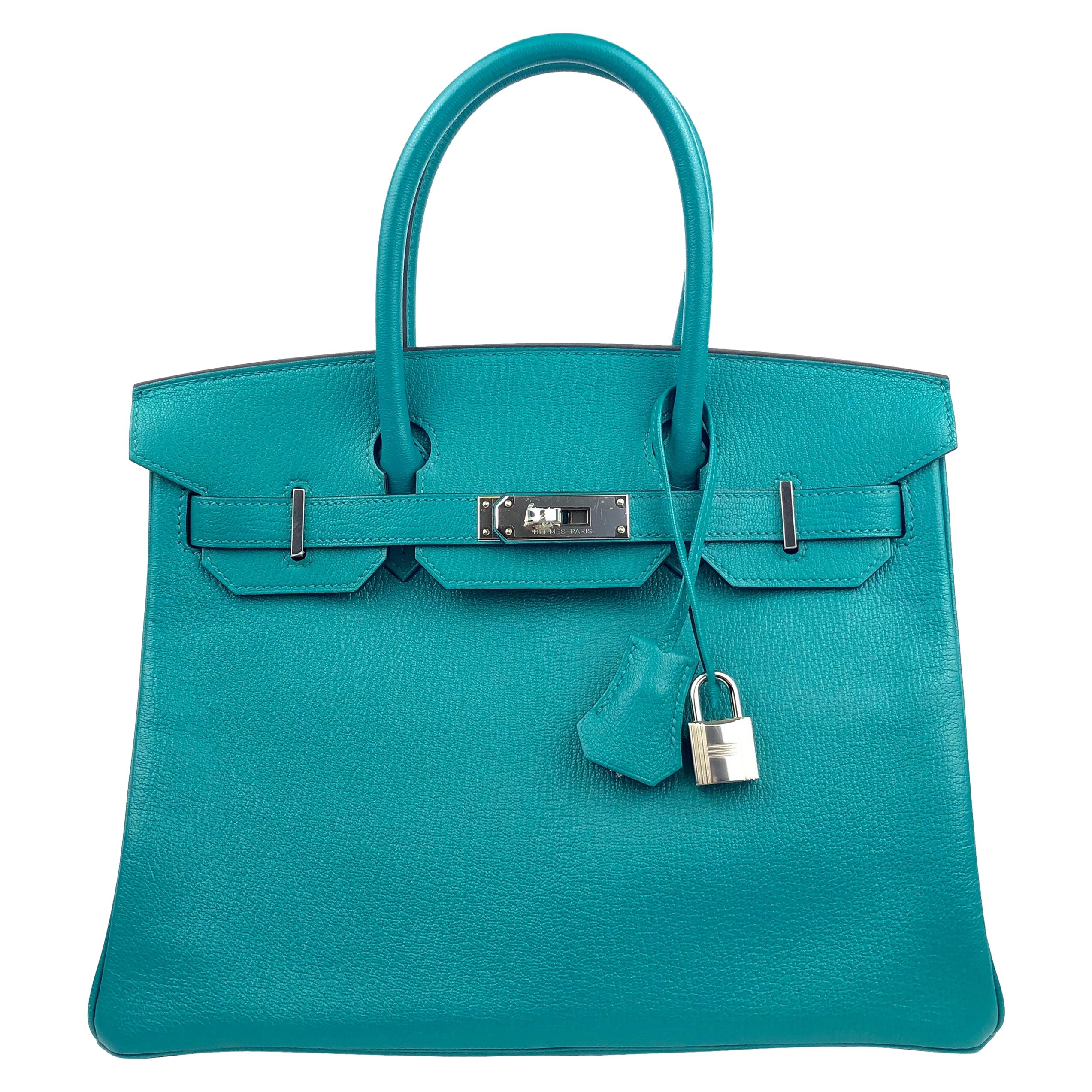 Hermes Birkin 30 HSS Special Order Blue Paon Chèvre Mysore Palladium Hwr 2018