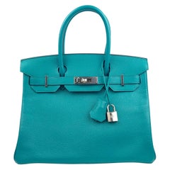 Hermes Birkin 30 HSS Special Order Blue Paon Chèvre Mysore Palladium Hwr 2018