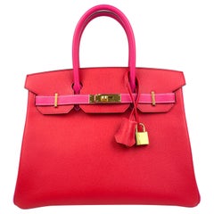 Hermes Birkin 30 HSS Special order Bougainvillea Rose Tyrien Pink Epsom Gold Hwr