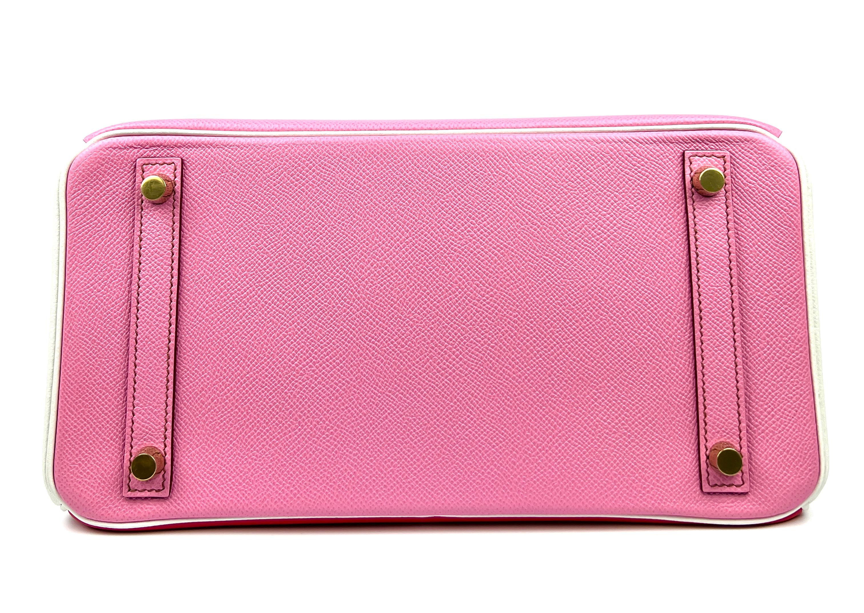 Hermes Birkin 30 HSS Special Order Bubblegum Pink White Rouge Casaque Gold Hwr 1