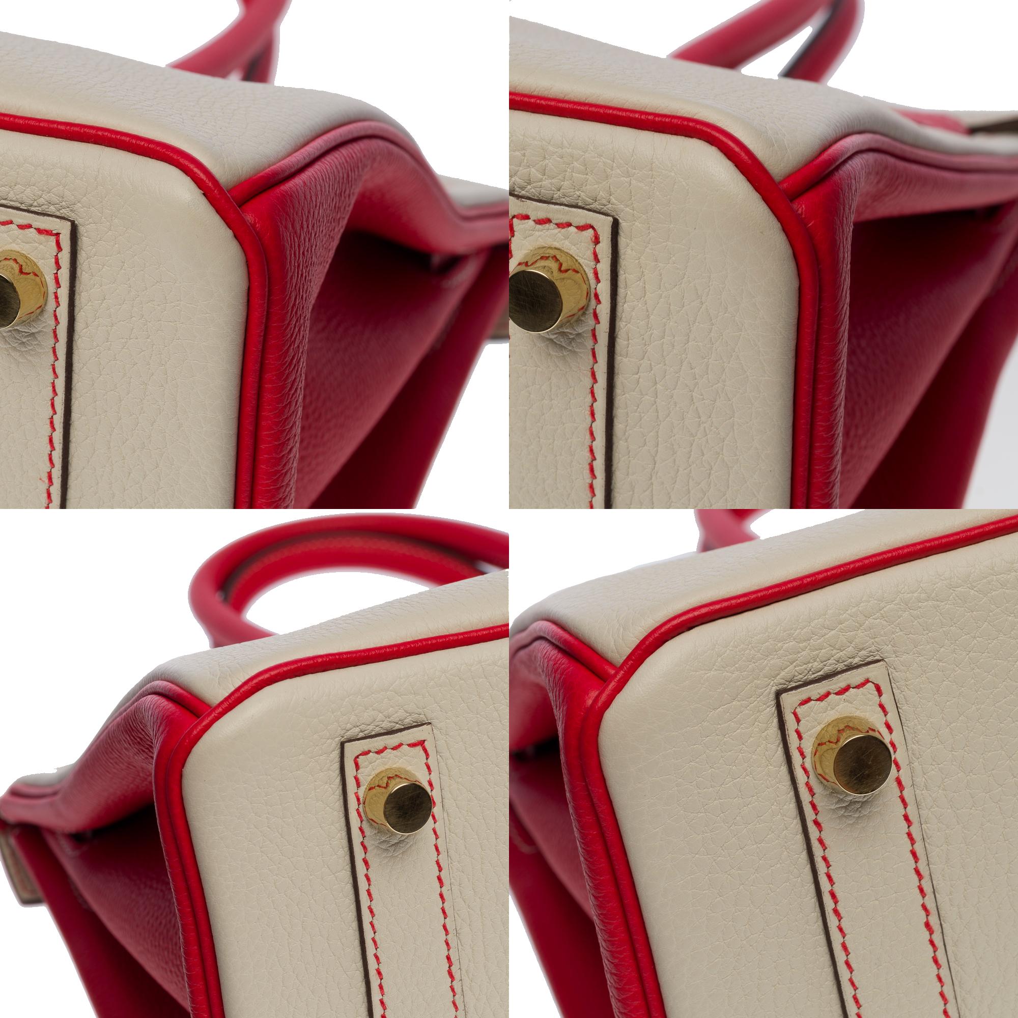  Hermès Birkin 30 HSS Special Order handbag in Craie/Red Togo leather, PHW 6