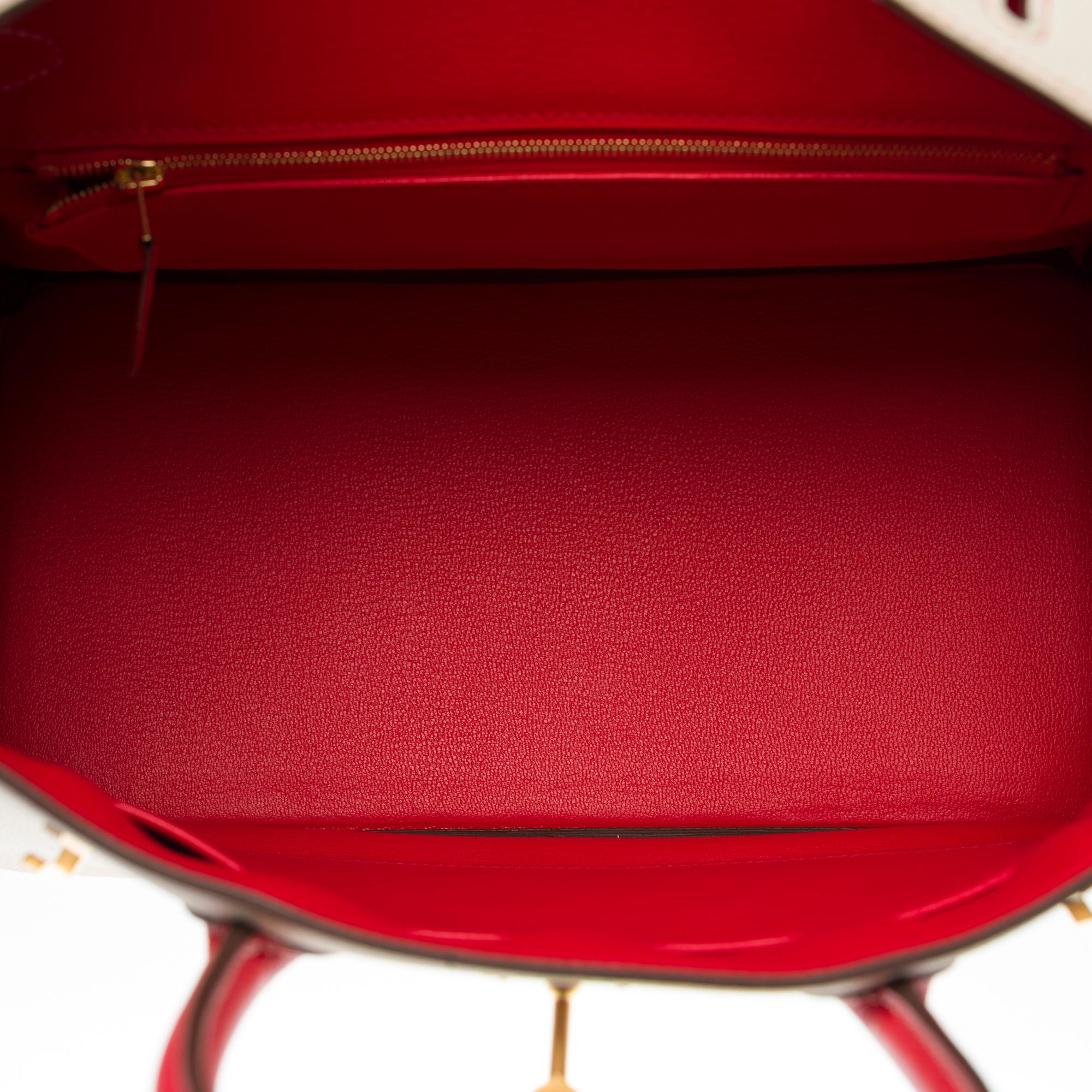  Hermès Birkin 30 HSS Special Order handbag in Craie/Red Togo leather, PHW 3
