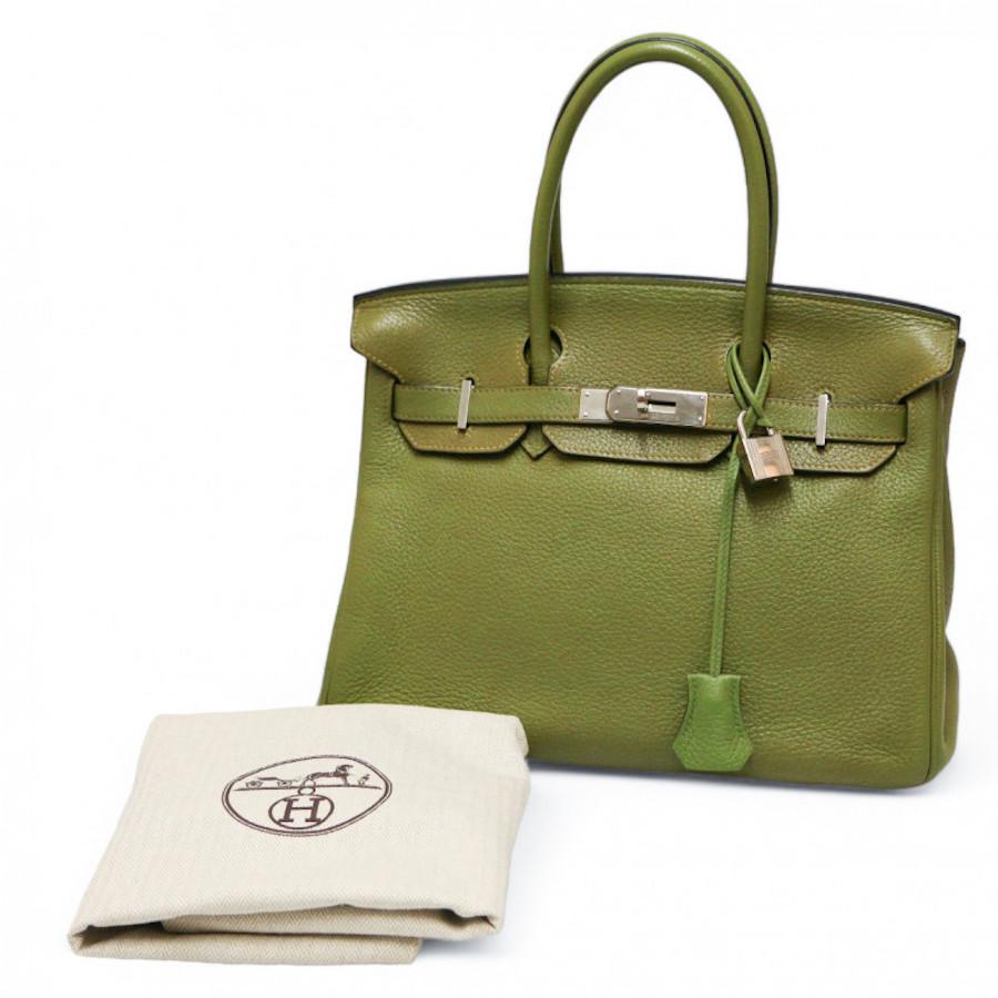 Hermès Birkin 30 in fennel green from 2009 For Sale 7