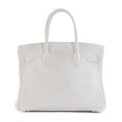 Hermes Birkin 30 in white Togo leather, Palladium Hardware, excellent condition!