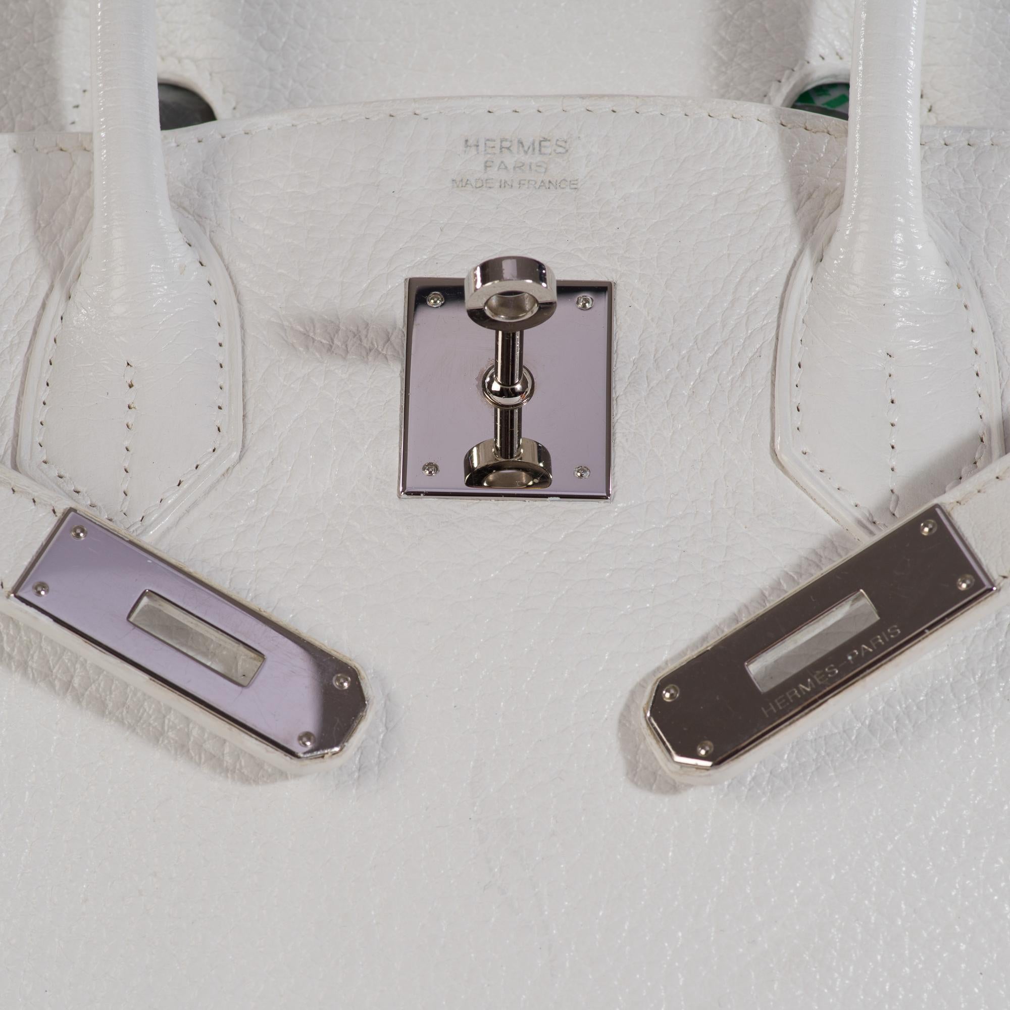 Hermes Birkin 30 in white Togo leather, Palladium Hardware, excellent condition! 2