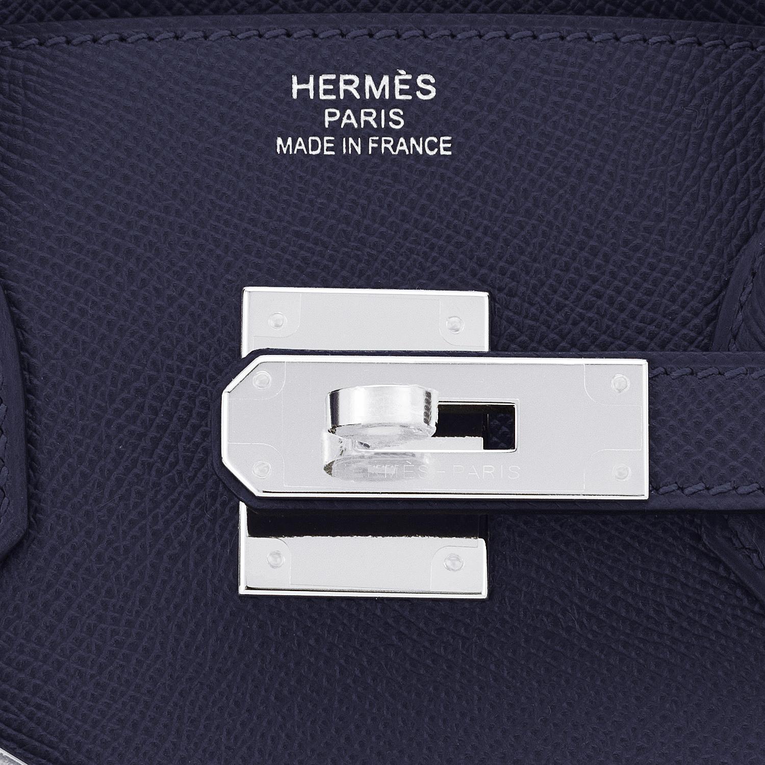 Hermes Birkin 30 Indigo Jewel Tone Navy Blue Epsom Palladium Bag Y Stamp, 2020 3