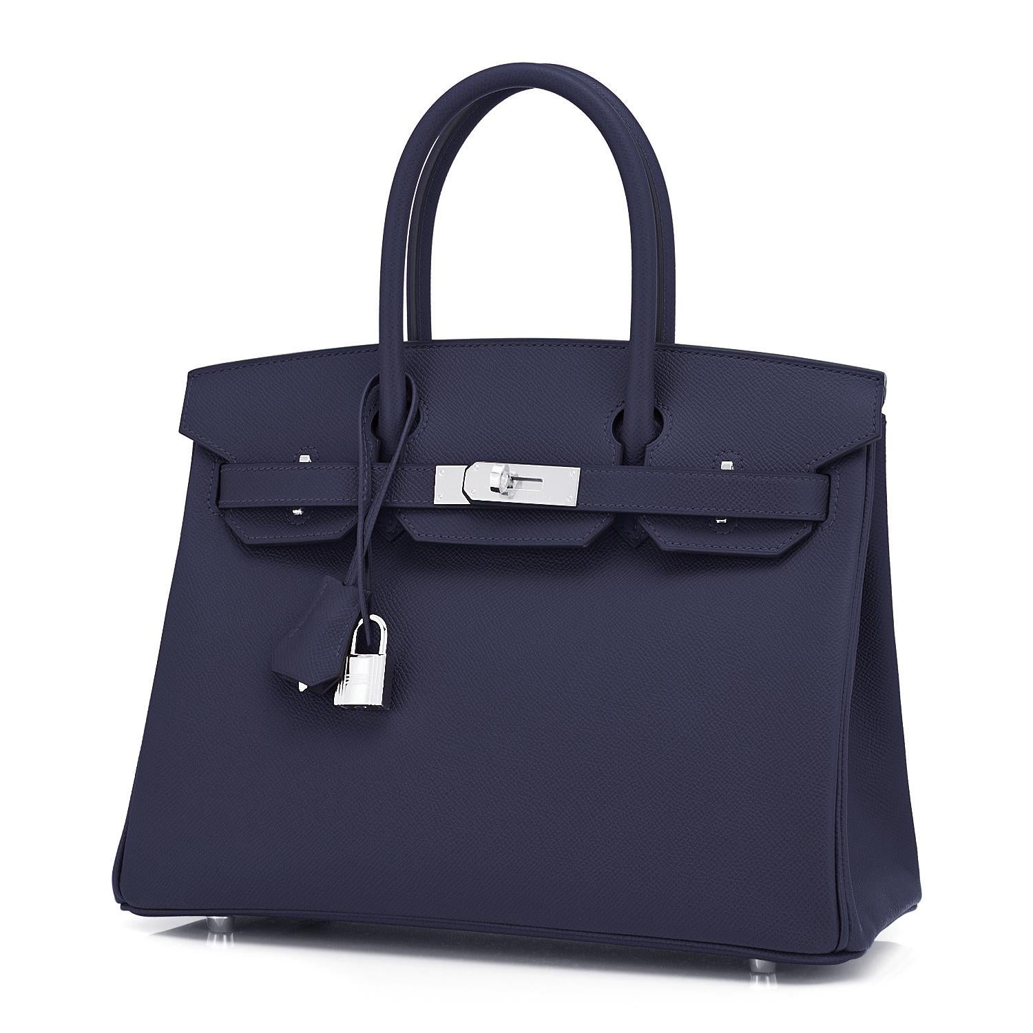 navy blue hermes bag