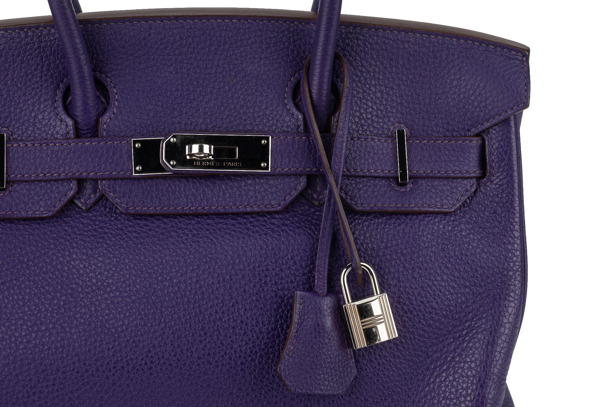 Hermès Birkin 30 Iris Clemence Palladio For Sale 1