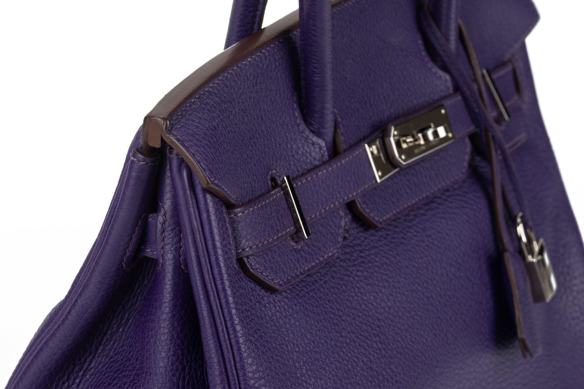 Hermès Birkin 30 Iris Clemence Palladio en vente 2