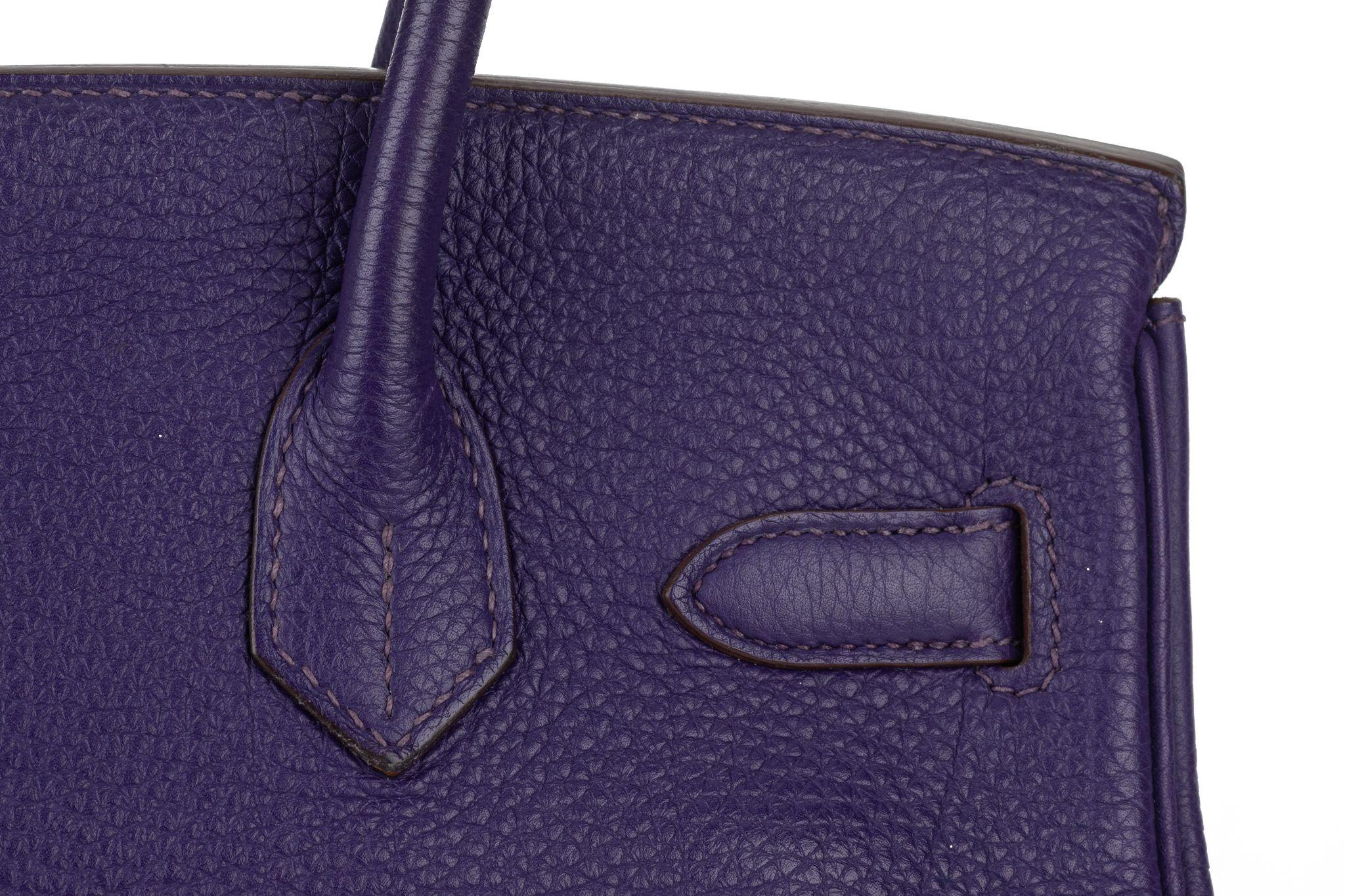 Hermès Birkin 30 Iris Clemence Palladio en vente 3