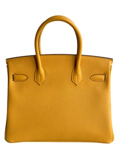 Hermès Birkin 30 Jaune Ambre Togo Brushed Gold Horseshoe VIP ORDER