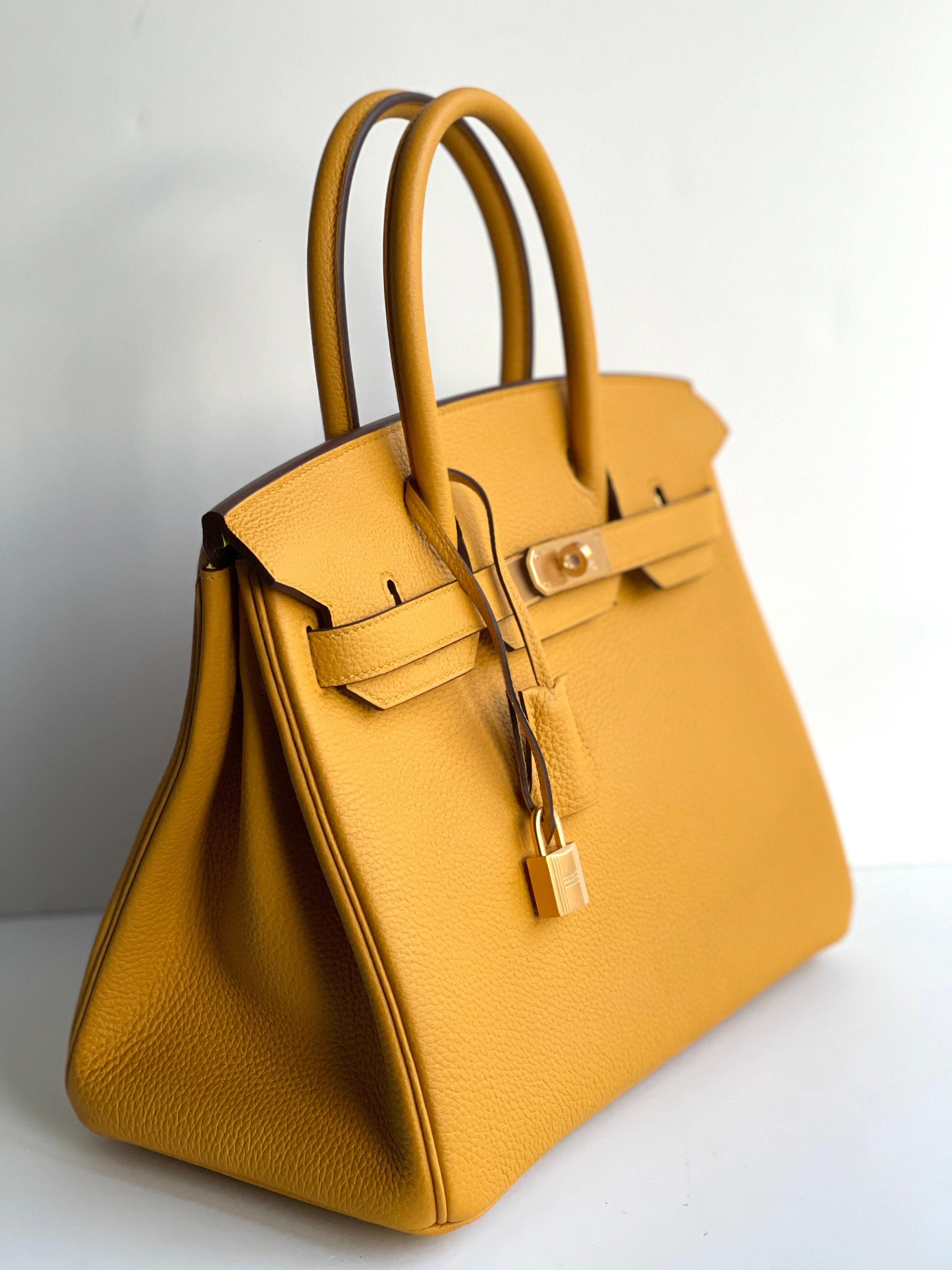 Hermès Birkin 30 Jaune Ambre Togo Brushed Gold Horseshoe VIP ORDER In New Condition In West Chester, PA