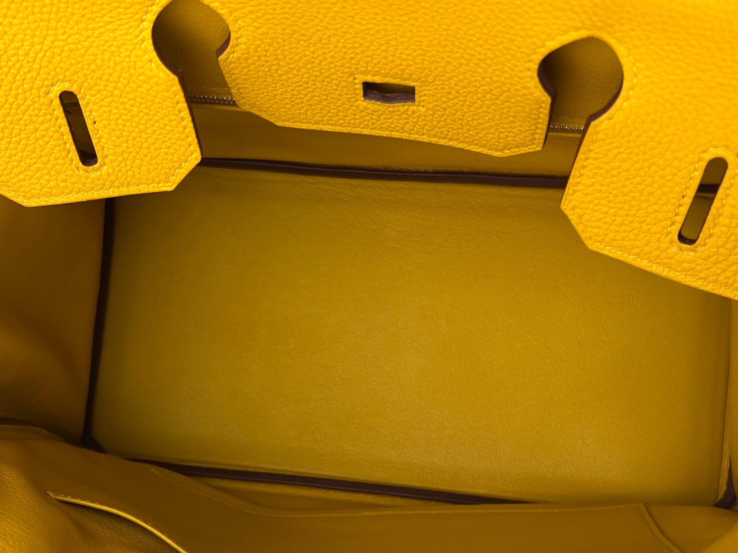 Hermes Birkin 30 Jaune Ambre Yellow Leather Gold Hardware Handbag Bag 1