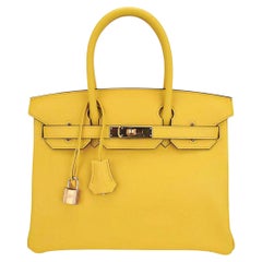 Hermes Birkin 30 Jaune de Naples Bolso Novillo Piel Herrajes Dorados