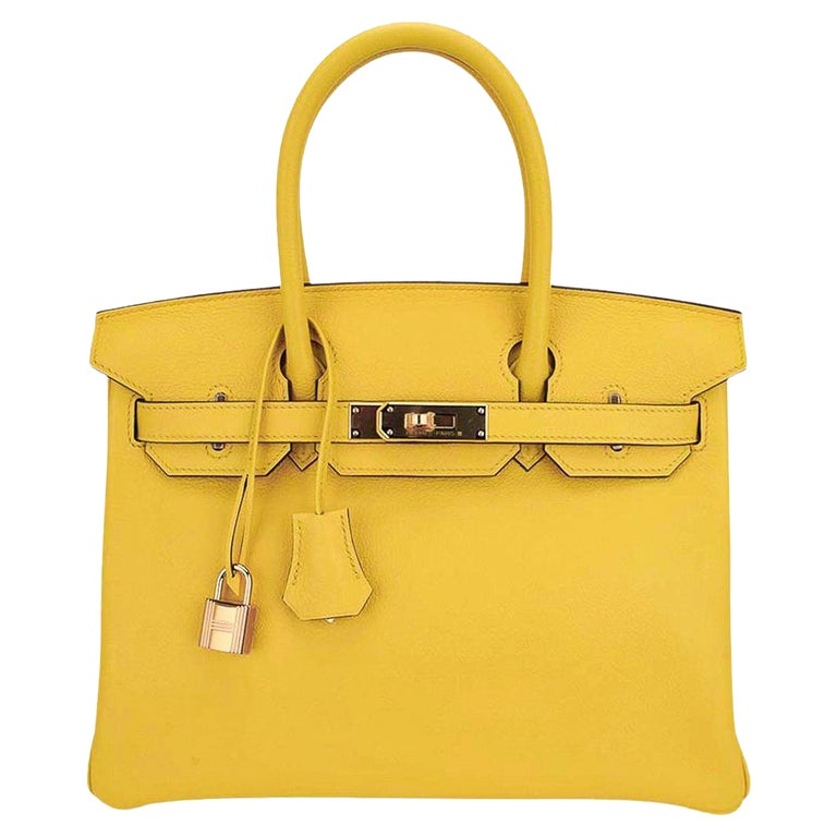 Hermes Birkin 30 Jaune de Naples Tasche Novillo aus Leder mit