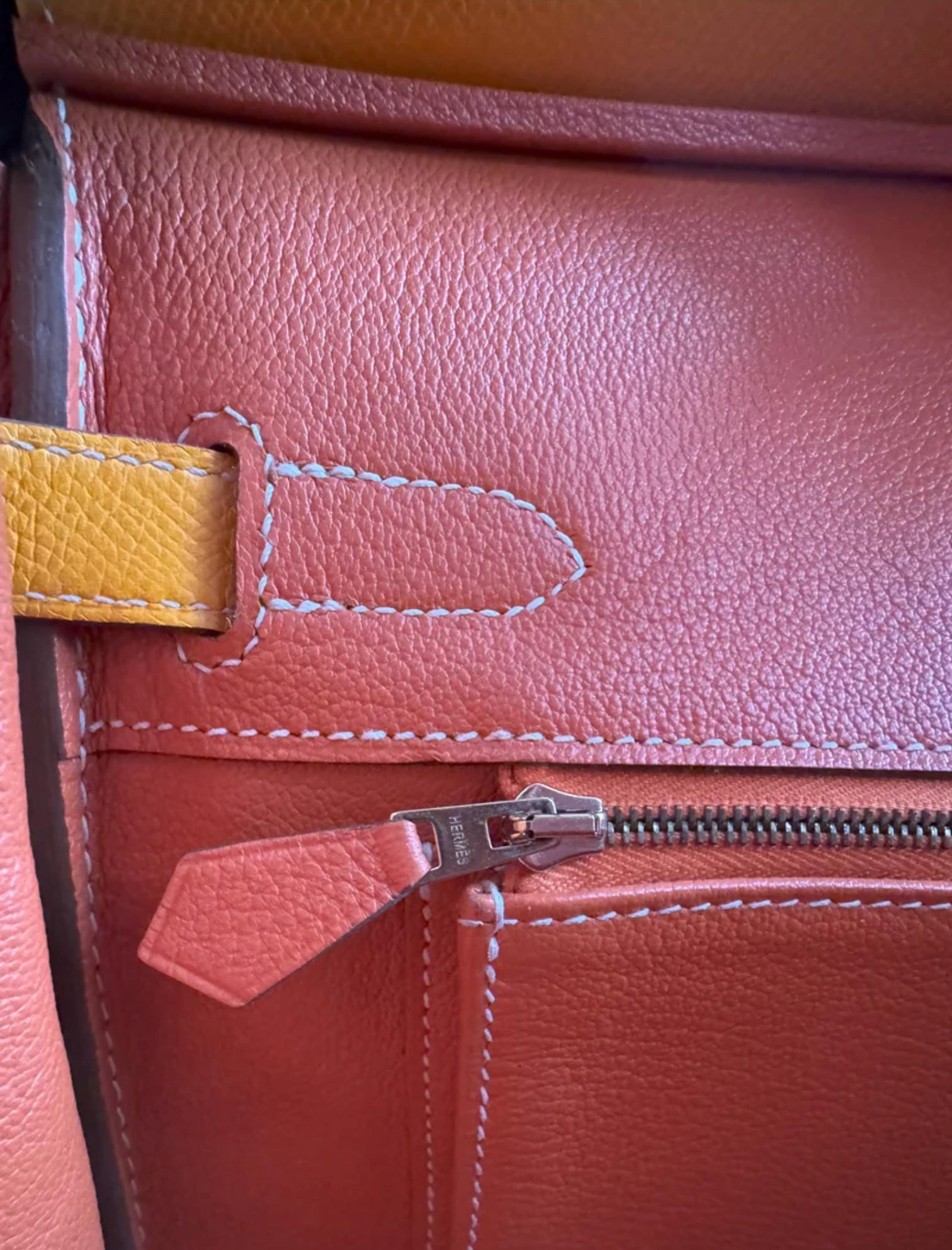 Hermès Birkin 30 Jaune d'Or Cuir Epsom Candy Edition Intérieur Orange & HW Or en vente 4