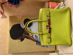 Hermes Birkin 30 Kiwi Flechte Candy Bag