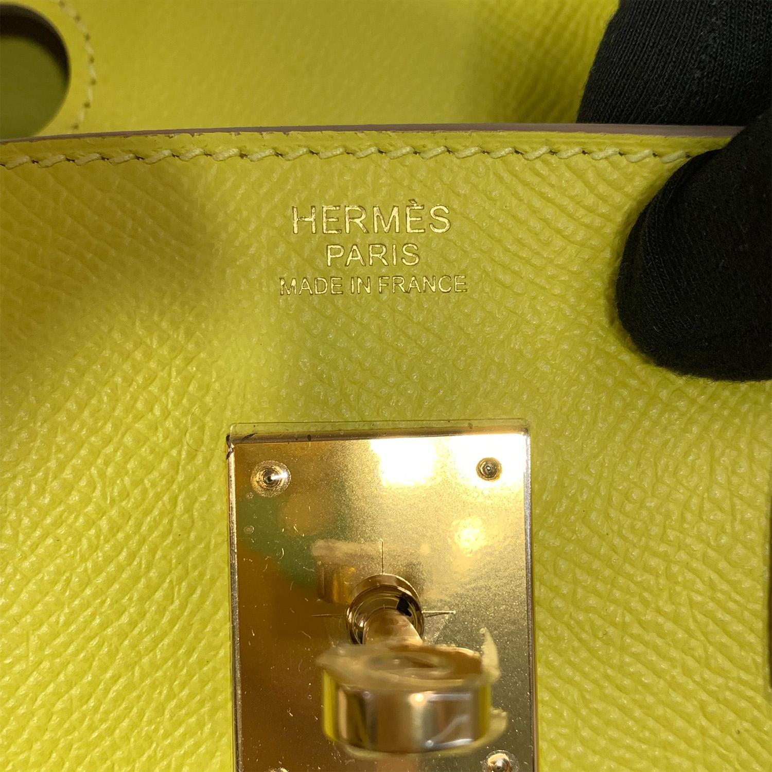Hermes Birkin 30 Lime Epsom Leather Gold Hardware For Sale 6