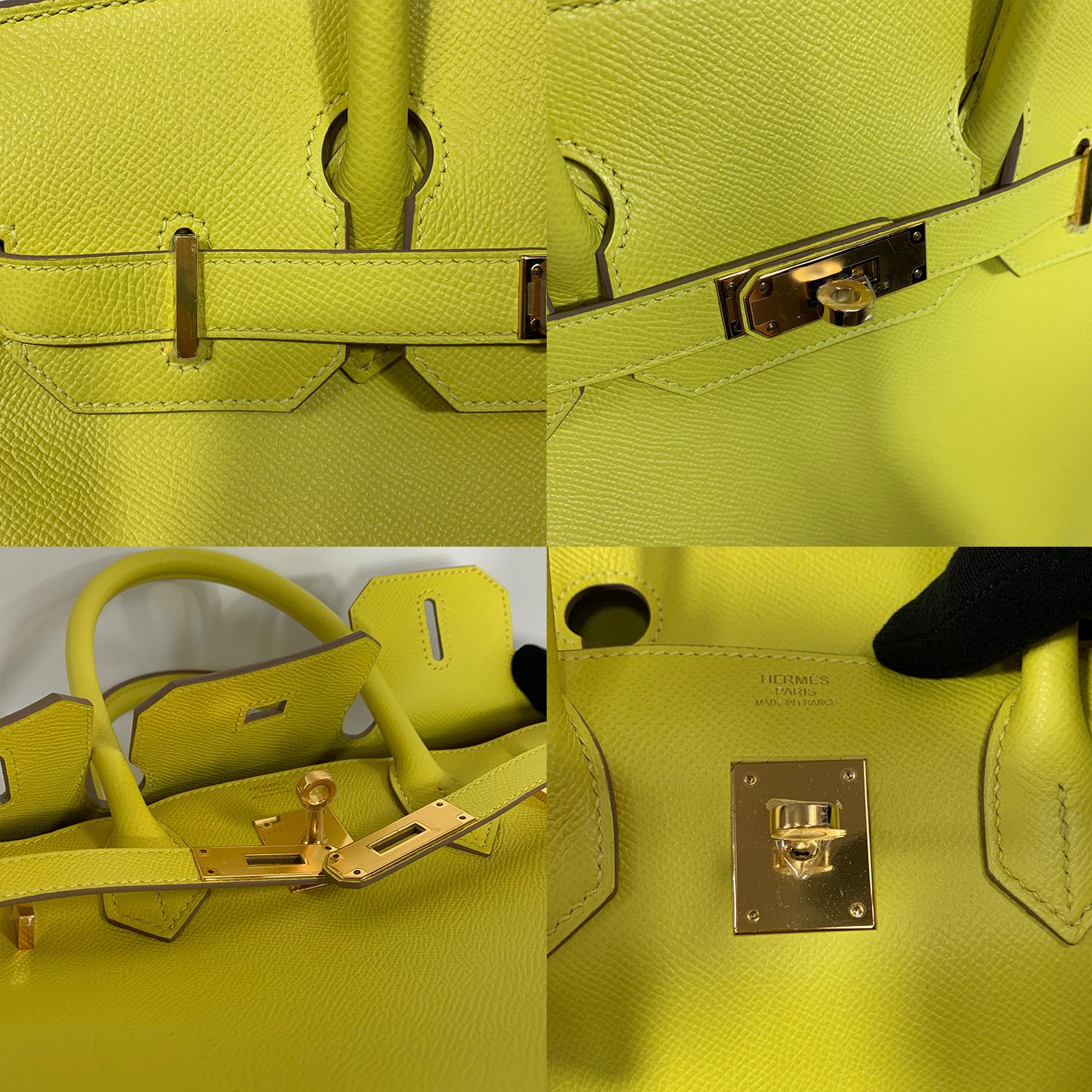 Hermes Birkin 30 Lime Epsom Leather Gold Hardware For Sale 9