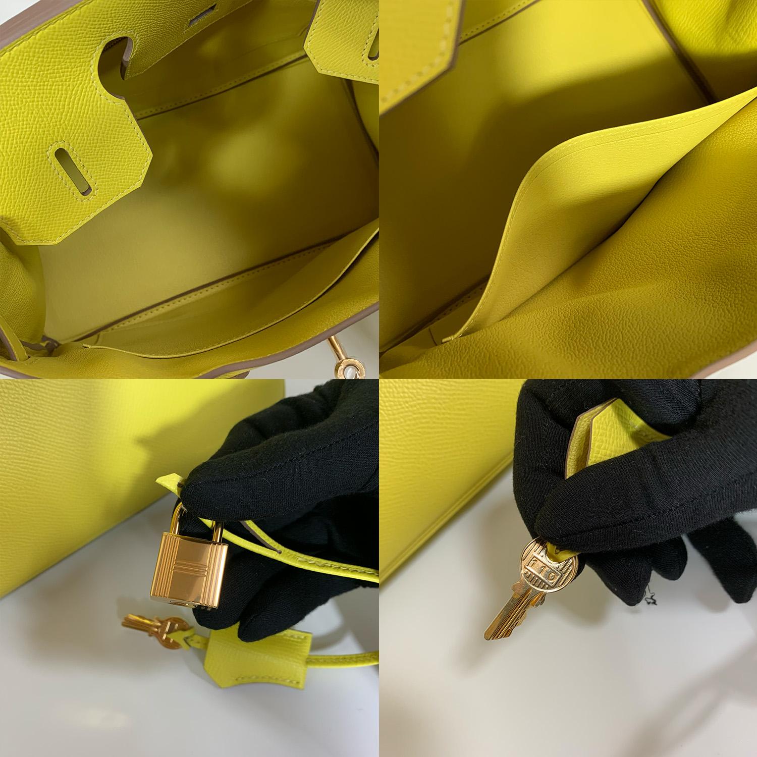 Hermes Birkin 30 Lime Epsom Leather Gold Hardware For Sale 11