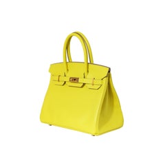 Hermes Birkin 30 Lime Epsom Leather Gold Hardware