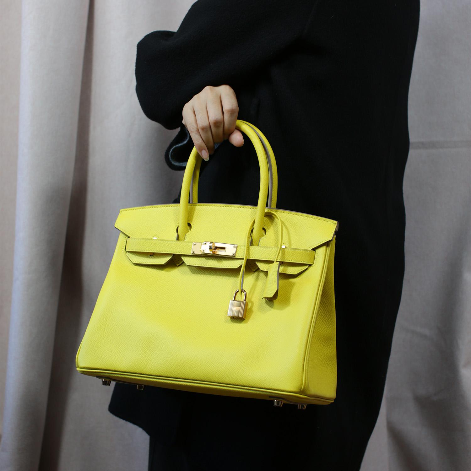 Hermes Birkin 30 Lime Epsom Leather Gold Hardware For Sale 2