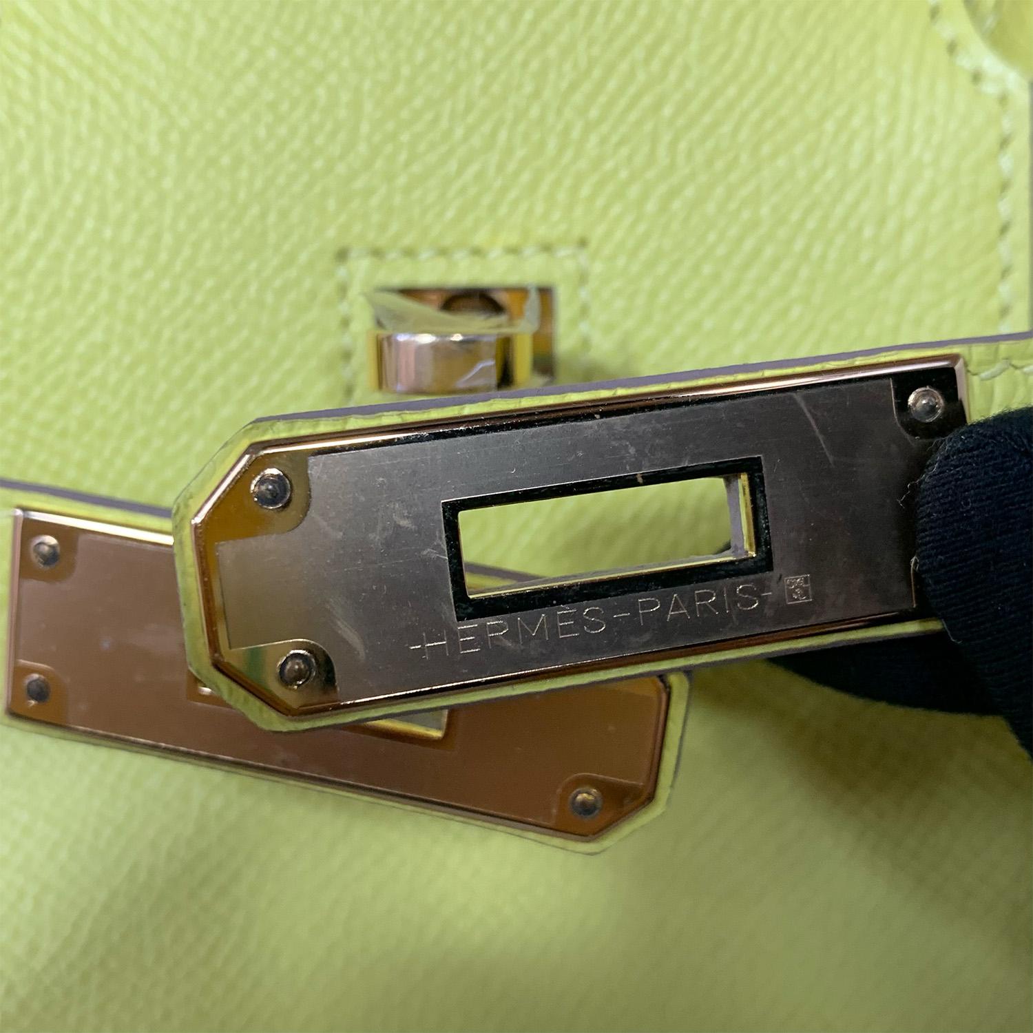 Hermes Birkin 30 Lime Epsom Leather Gold Hardware For Sale 3