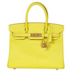 Hermes Birkin 30 Lime Epsom Leather Gold Hardware