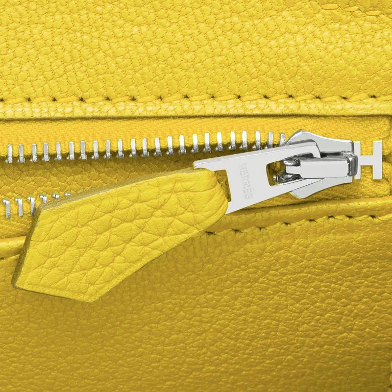 Hermes Birkin 30 Lime Fluo Yellow Bag RARE U Stamp, 2022  For Sale 7