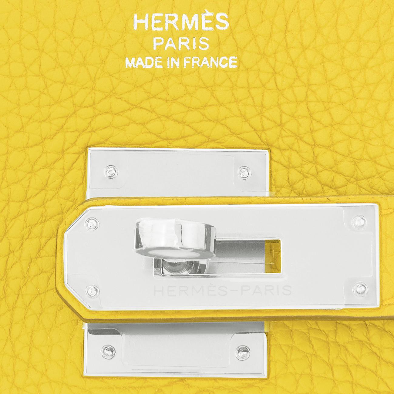 Hermes Birkin 30 Lime Fluo Yellow Bag RARE U Stamp, 2022  5
