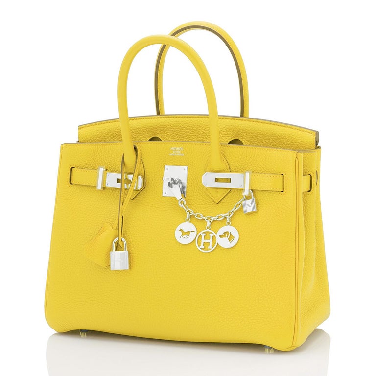 Women's or Men's Hermes Birkin 30 Lime Fluo Yellow Bag RARE U Stamp, 2022  For Sale