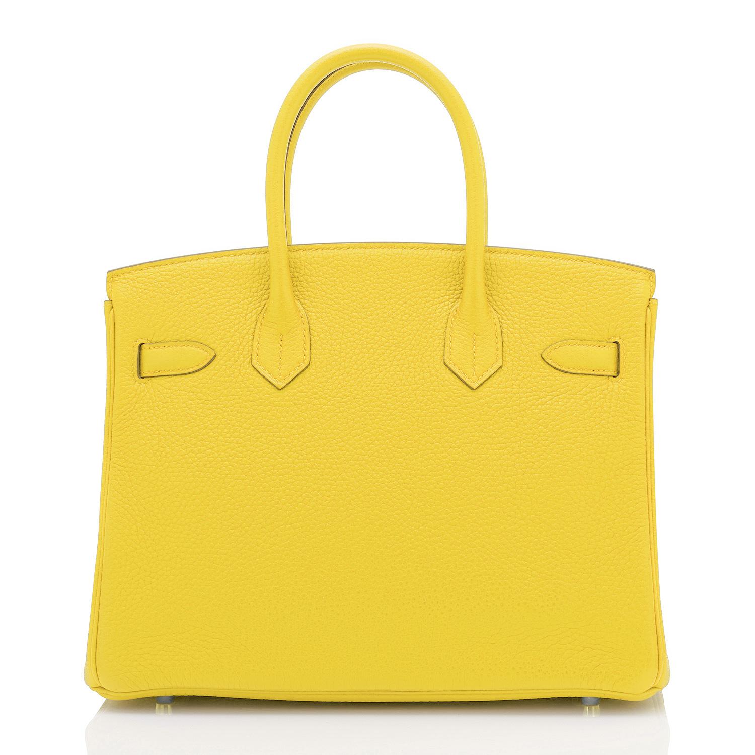 Hermes Birkin 30 Lime Fluo Yellow Bag RARE U Stamp, 2022  In New Condition In New York, NY