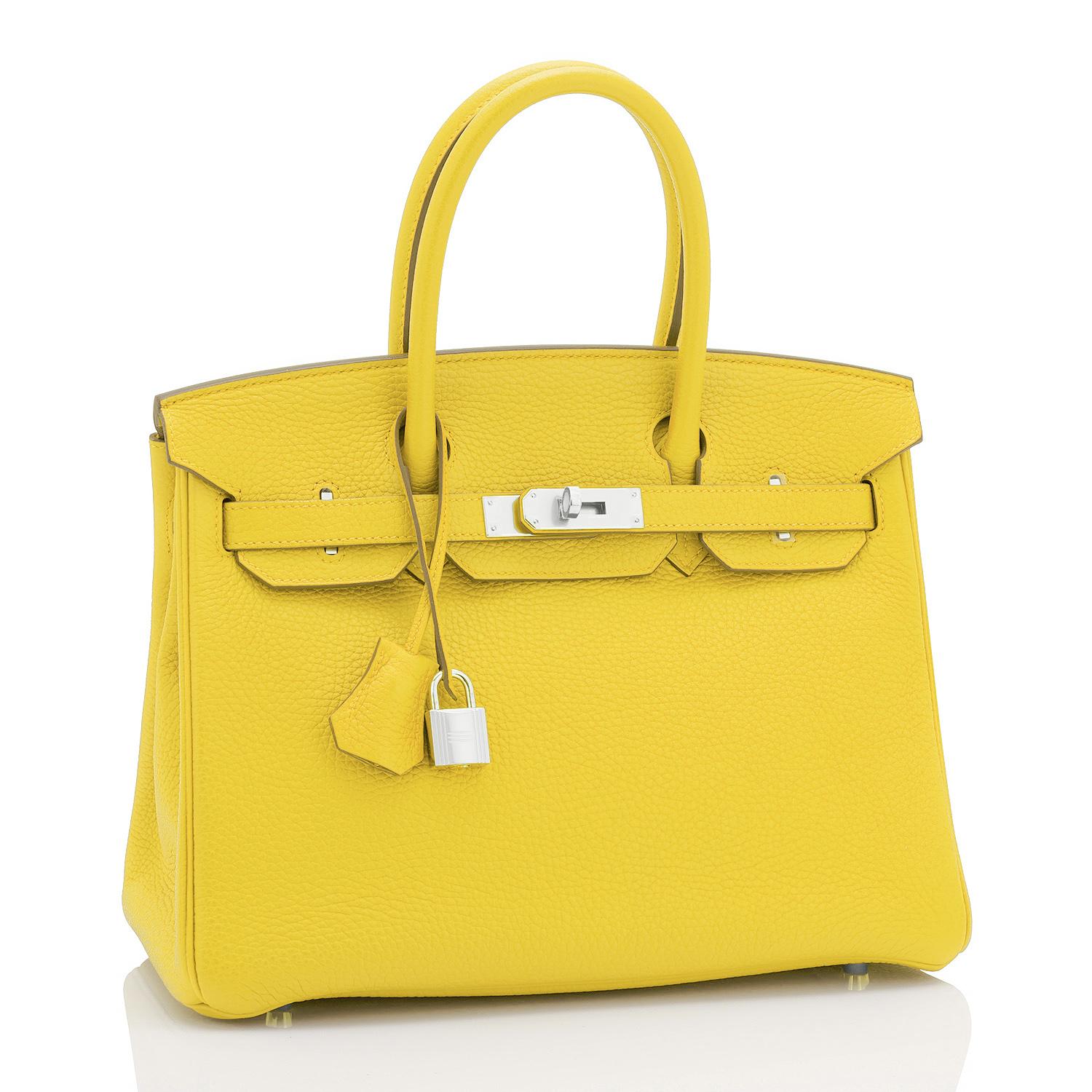 Women's or Men's Hermes Birkin 30 Lime Fluo Yellow Bag RARE U Stamp, 2022 