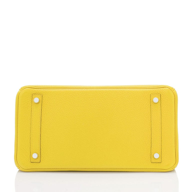 Hermes Birkin 30 Lime Fluo Yellow Bag RARE U Stamp, 2022  For Sale 4