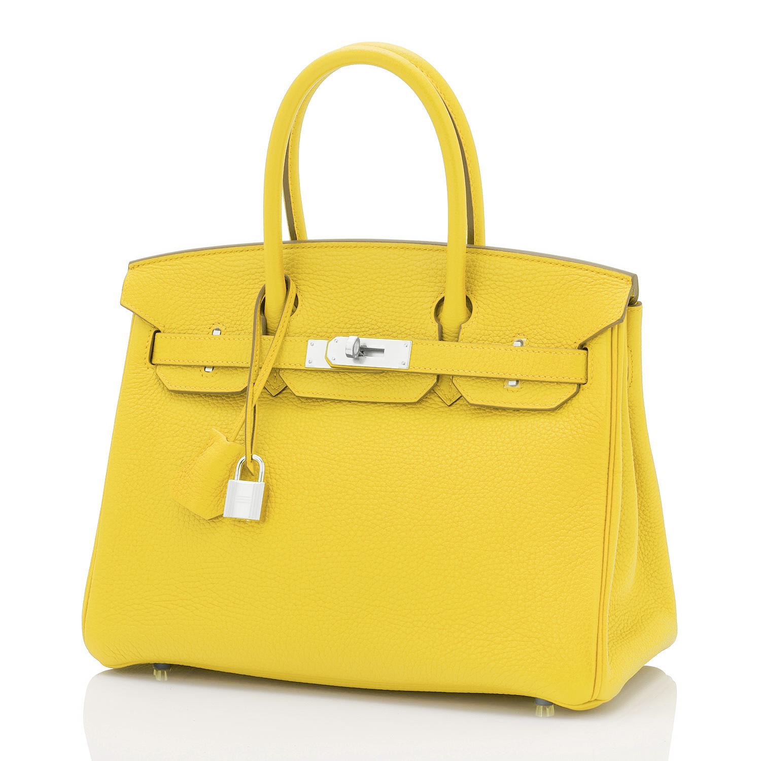 Hermes Birkin 30 Lime Fluo Yellow Bag RARE U Stamp, 2022 2