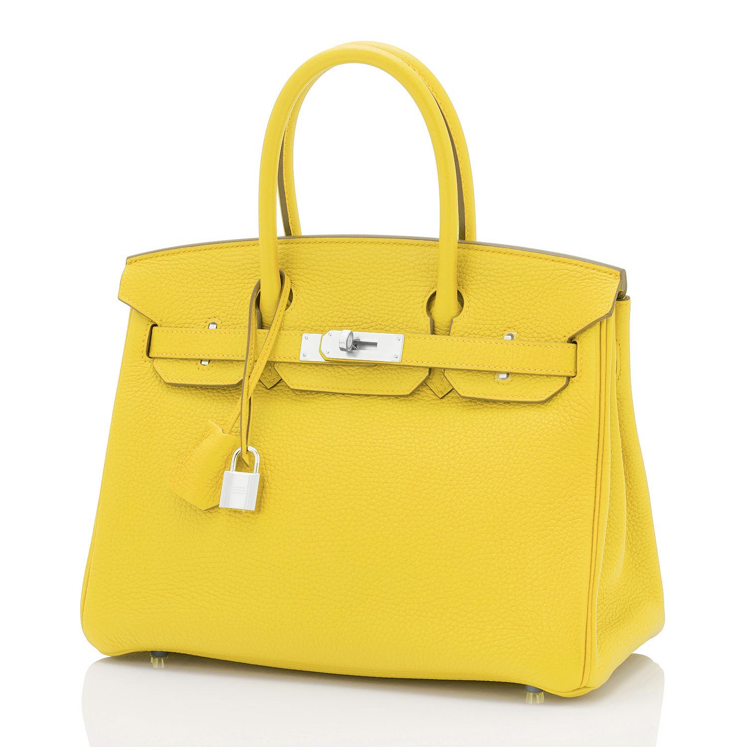 Hermes Birkin 30 Lime Fluo Yellow Bag RARE U Stamp, 2022  2