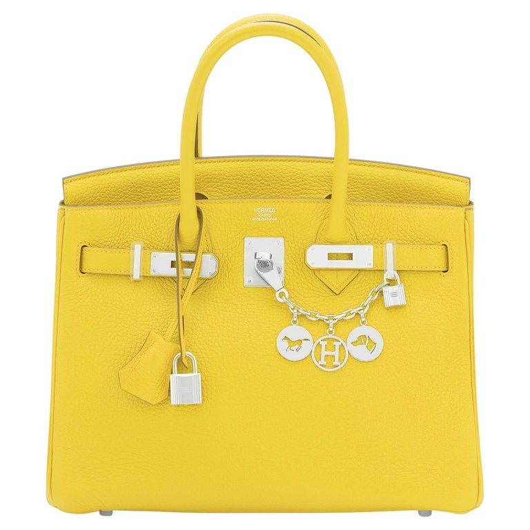 Hermes Birkin 30 Lime Fluo Yellow Bag RARE U Stamp, 2022  For Sale