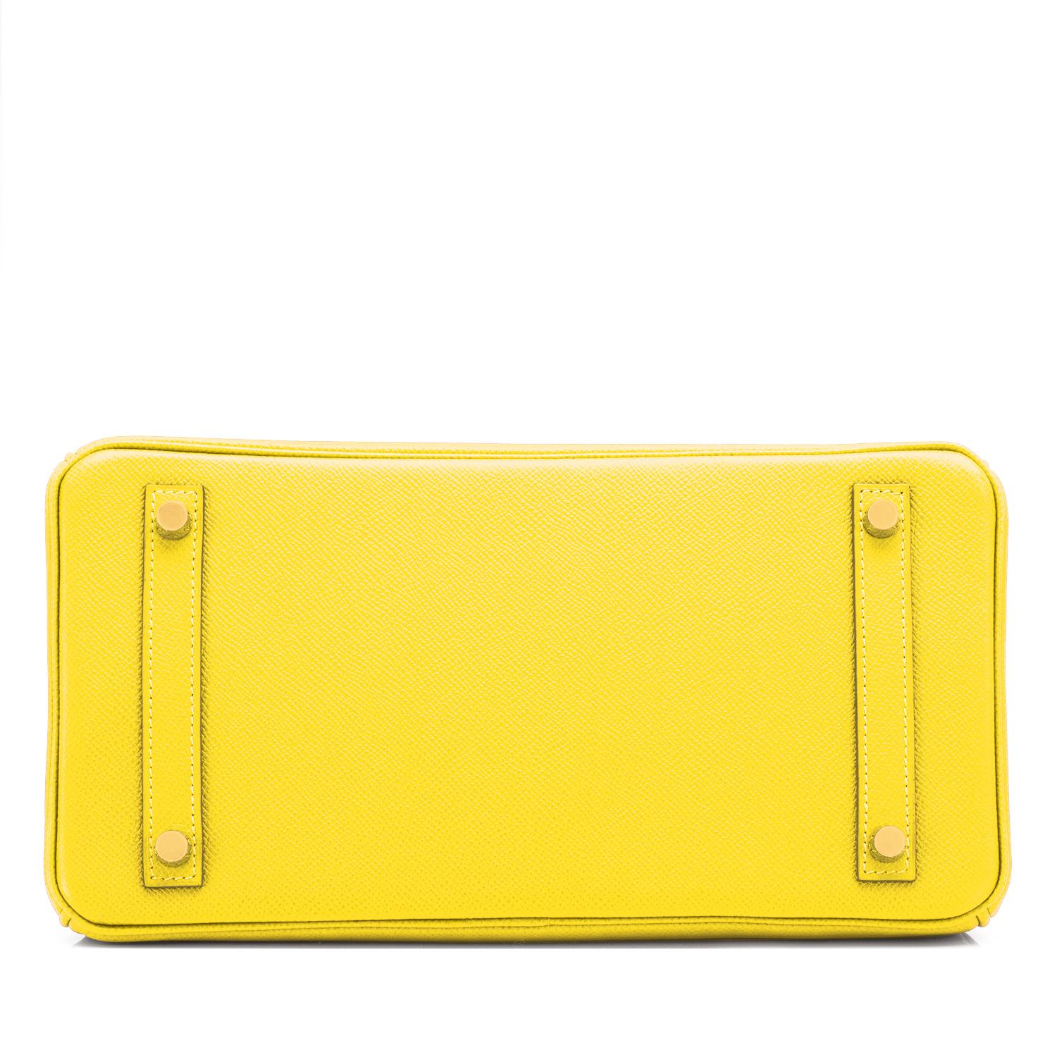 Hermes Birkin 30 Lime Fluo Yellow Epsom Gold Hardware Bag RARE Y Stamp, 2020  1