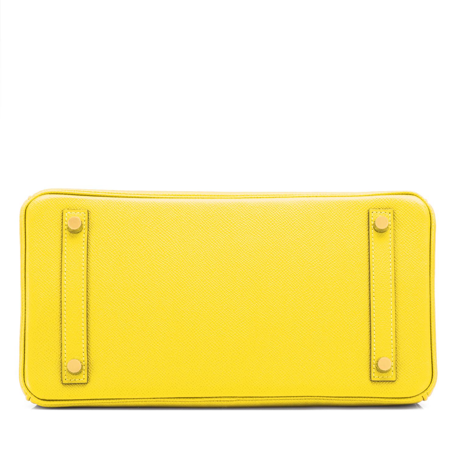 Hermes Birkin 30 Lime Fluo Yellow Epsom Gold Hardware Bag RARE Y Stamp, 2020 1