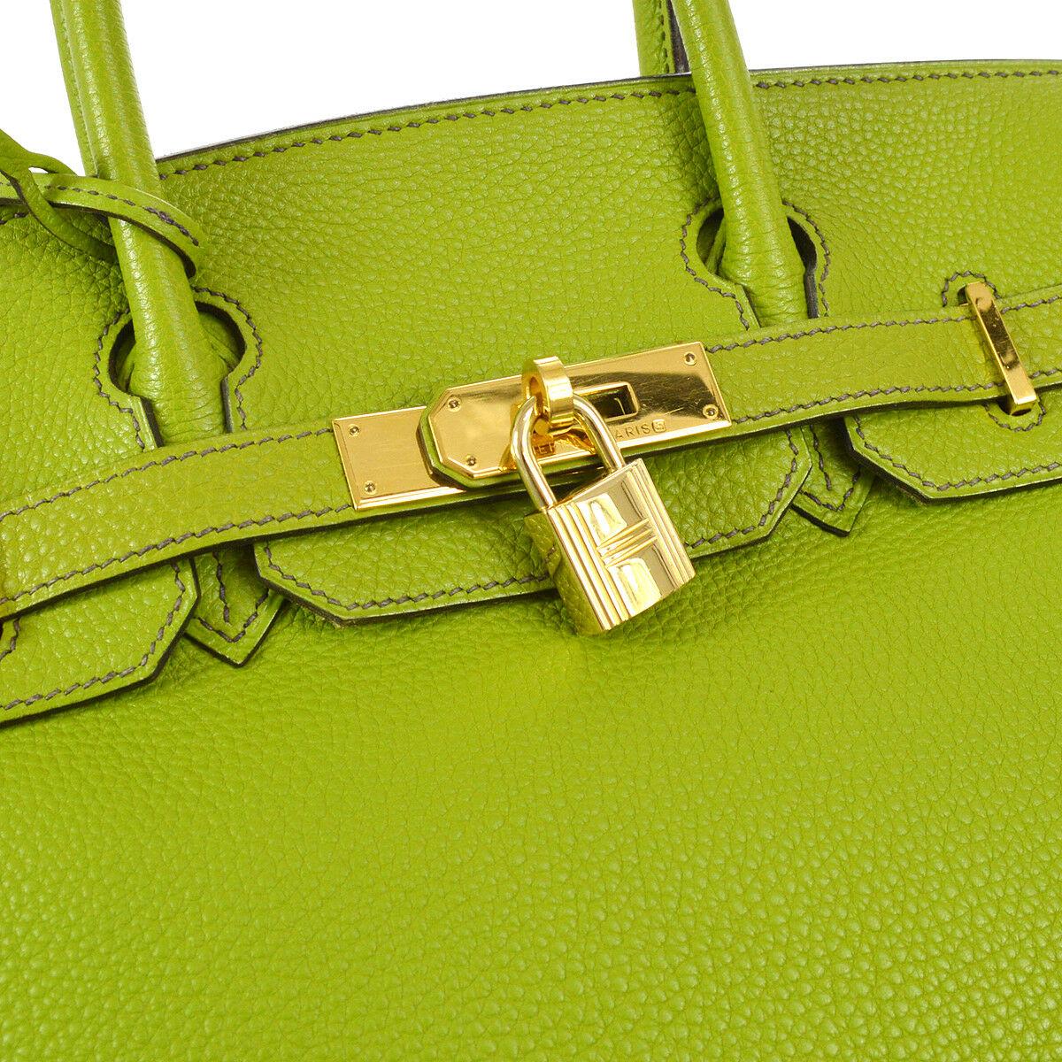 Hermes Birkin 30 Lime Neon Green Leather Silver Top Handle Satchel Tote Bag in Box

Leather
Gold tone hardware
Leather lining
Date code present
Made in France
Handle drop 3.5