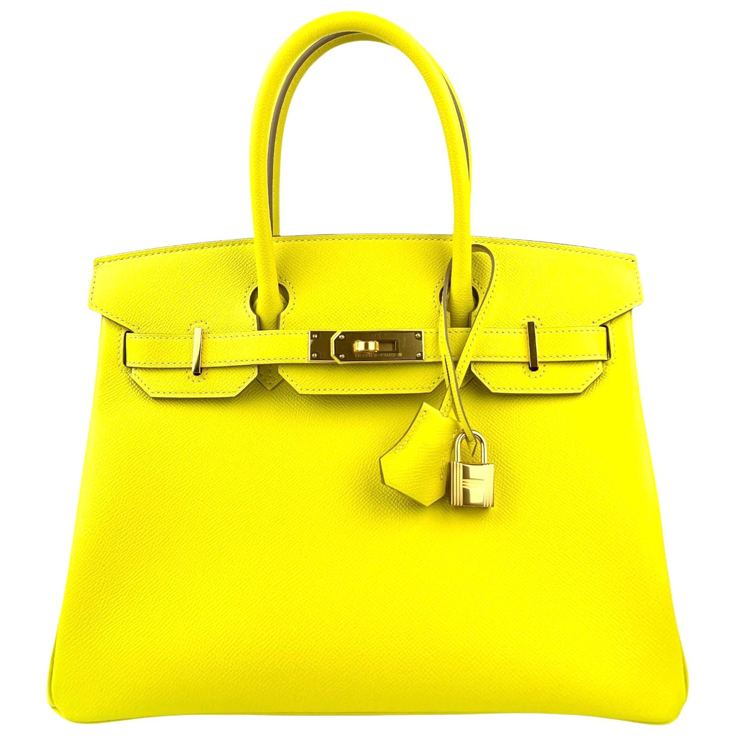 Hermes Birkin 30 Lime Yellow Epsom Leather Gold Hardware 2020