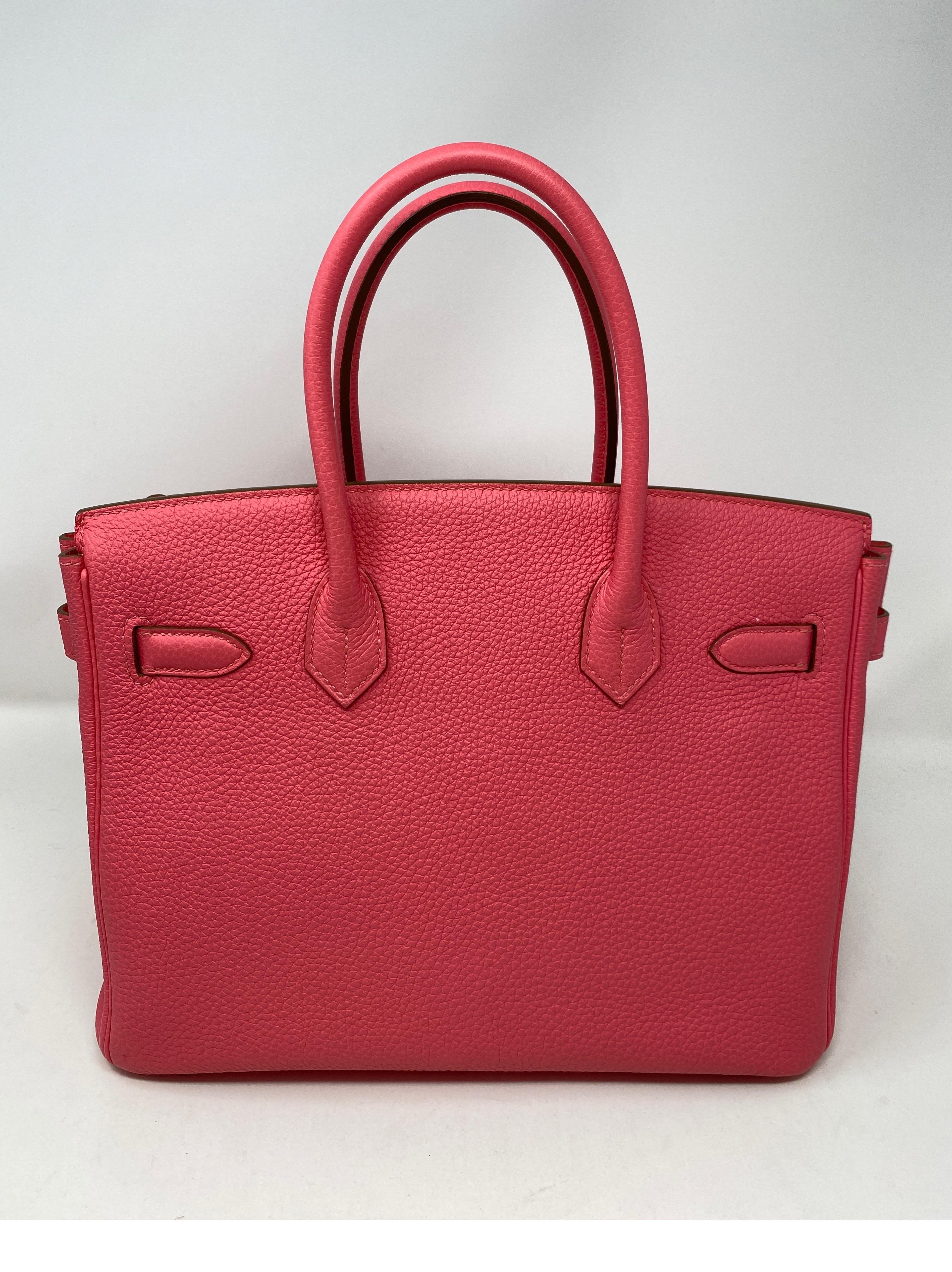 Pink Hermes Birkin 30 Lipstick Rose Bag