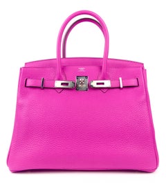 Hermes Birkin 30 Magnolia Pink Purple Palladium Hardware