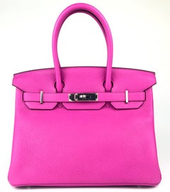 Hermes Birkin 30 Magnolia Pink Purple Palladium Hardware