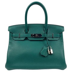 Hermes Birkin 30 Malachite Green Palladium Hardware