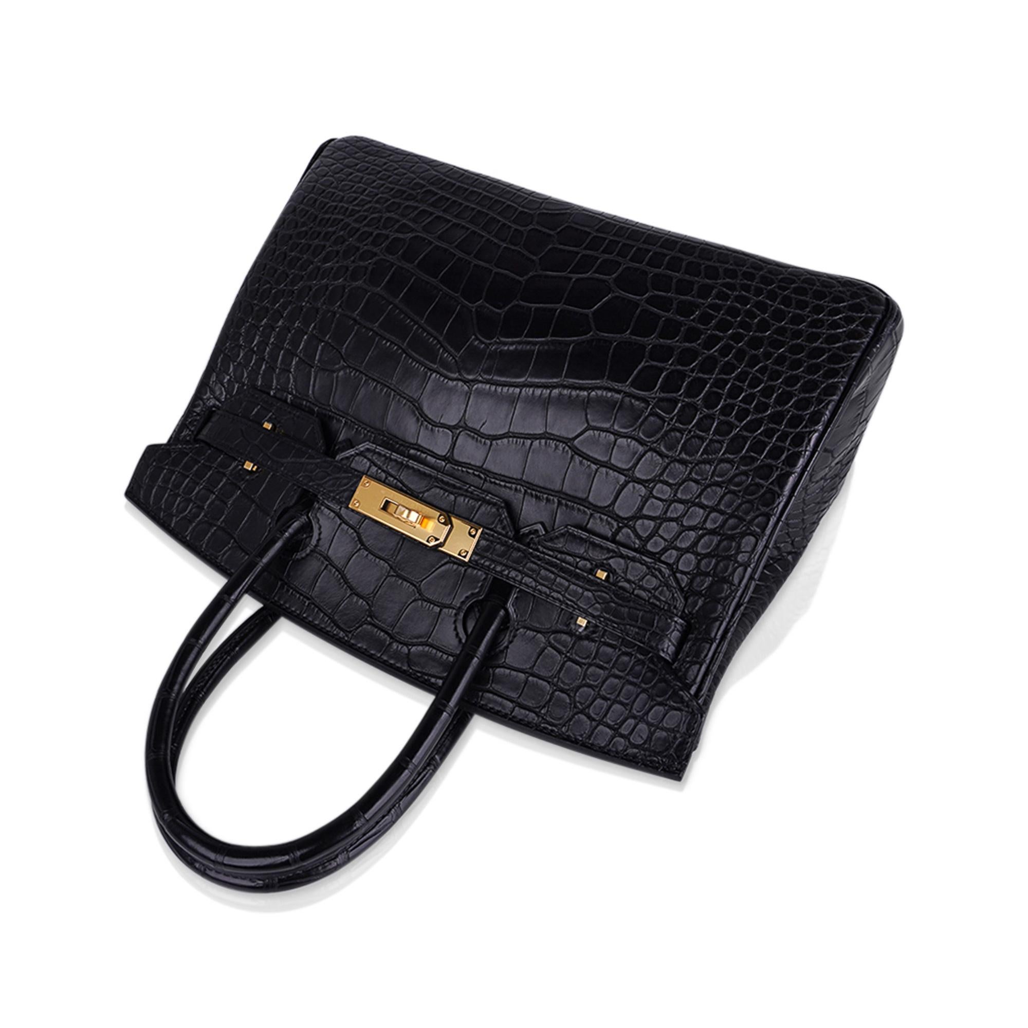 Hermes Birkin 30 Matte Alligator Black Bag Gold Hardware 2