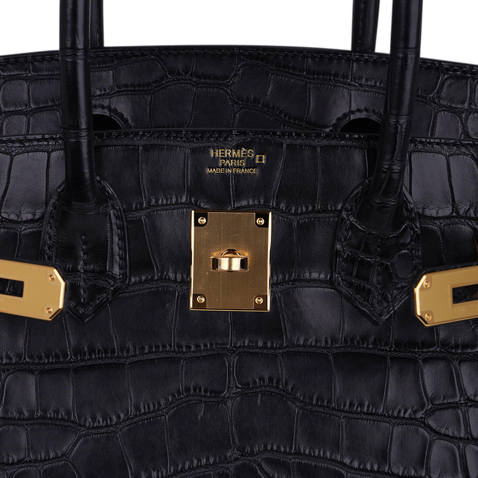 Hermes Birkin 30 Matte Alligator Black Bag Gold Hardware 3